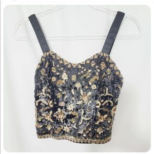 Zara deco sequin cropped top